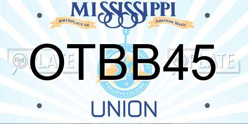 OTBB45 Mississippi License Plate