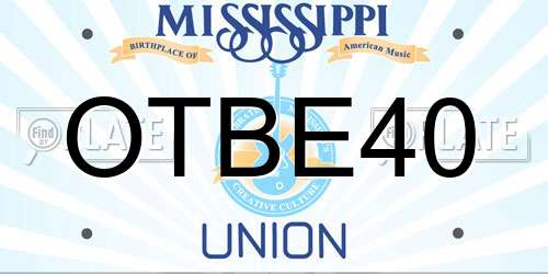 OTBE40 Mississippi License Plate