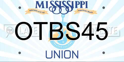 OTBS45 Mississippi License Plate