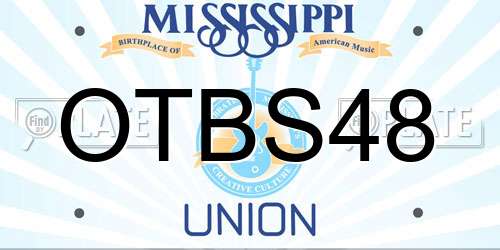 OTBS48 Mississippi License Plate