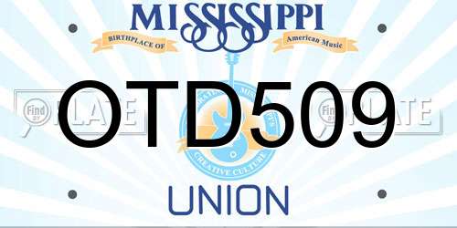 OTD509 Mississippi License Plate