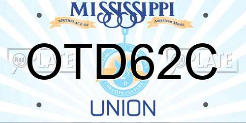 OTD62C Mississippi License Plate
