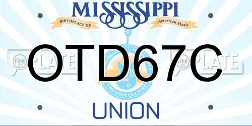 OTD67C Mississippi License Plate