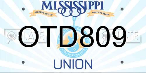 OTD809 Mississippi License Plate