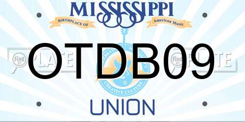 OTDB09 Mississippi License Plate