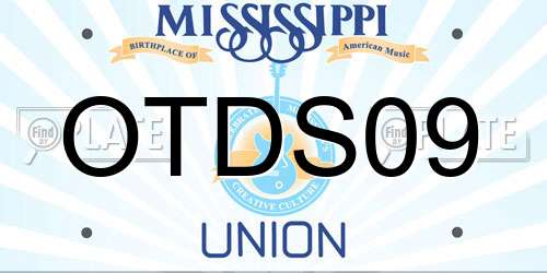 OTDS09 Mississippi License Plate