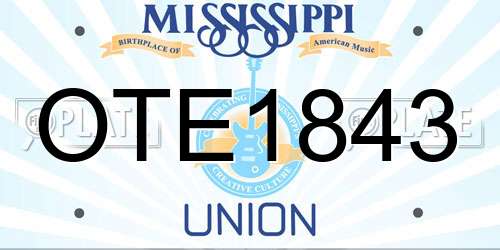 OTE1843 Mississippi License Plate