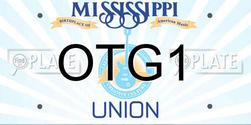 OTG1 Mississippi License Plate