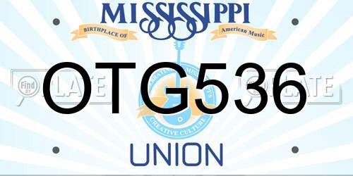 OTG536 Mississippi License Plate