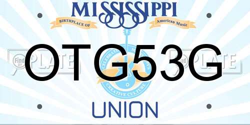 OTG53G Mississippi License Plate