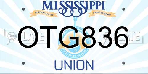 OTG836 Mississippi License Plate