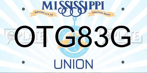 OTG83G Mississippi License Plate