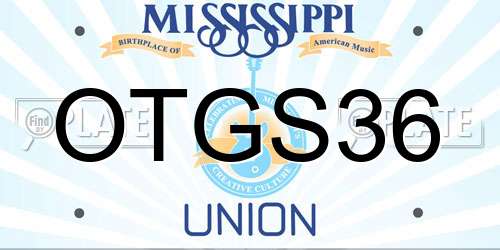 OTGS36 Mississippi License Plate