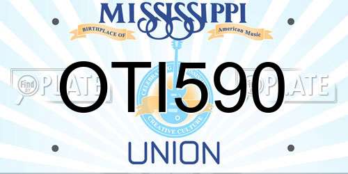 OTI590 Mississippi License Plate