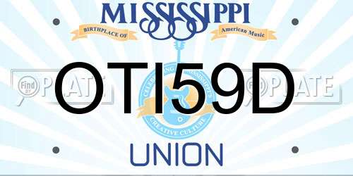 OTI59D Mississippi License Plate