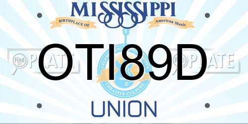 OTI89D Mississippi License Plate
