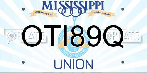 OTI89Q Mississippi License Plate