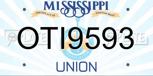 OTI9593 Mississippi License Plate