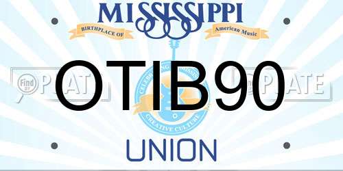 OTIB90 Mississippi License Plate