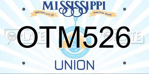 OTM526 Mississippi License Plate