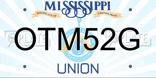 OTM52G Mississippi License Plate