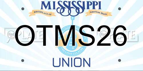 OTMS26 Mississippi License Plate