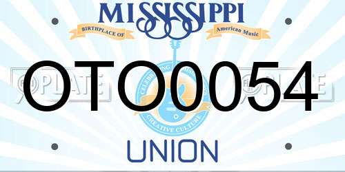 OTO0054 Mississippi License Plate