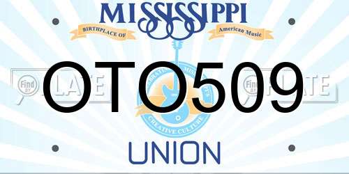 OTO509 Mississippi License Plate