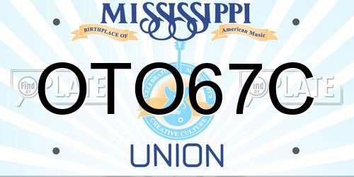 OTO67C Mississippi License Plate