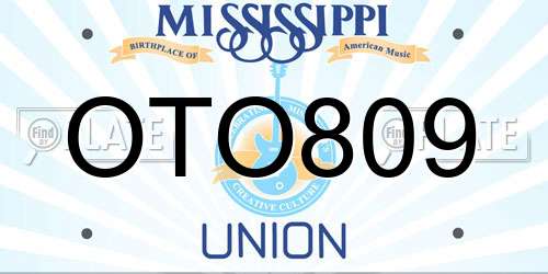 OTO809 Mississippi License Plate