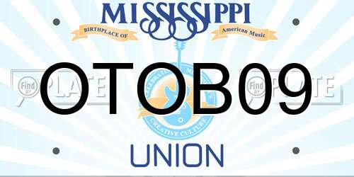 OTOB09 Mississippi License Plate