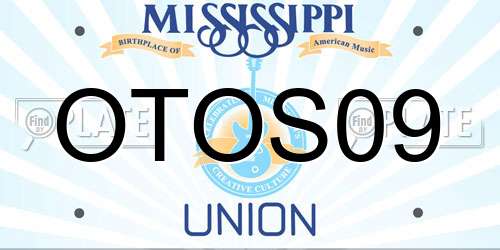 OTOS09 Mississippi License Plate