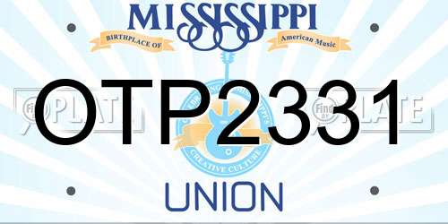 OTP2331 Mississippi License Plate