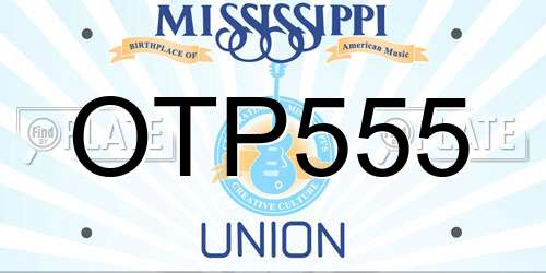 OTP555 Mississippi License Plate