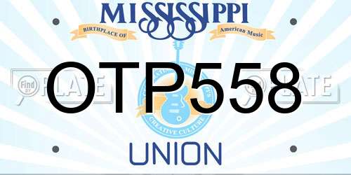 OTP558 Mississippi License Plate