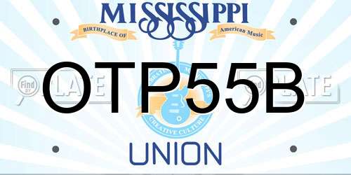 OTP55B Mississippi License Plate