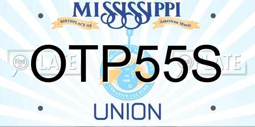 OTP55S Mississippi License Plate