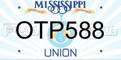 OTP588 Mississippi License Plate