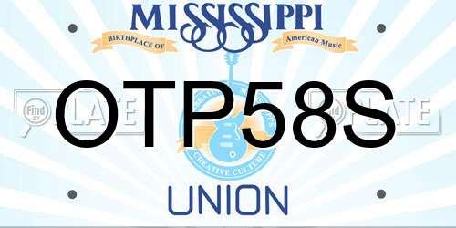 OTP58S Mississippi License Plate