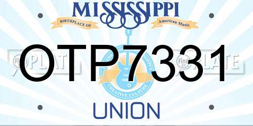 OTP7331 Mississippi License Plate