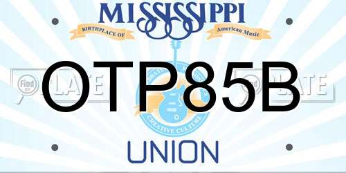 OTP85B Mississippi License Plate