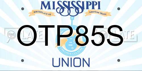 OTP85S Mississippi License Plate