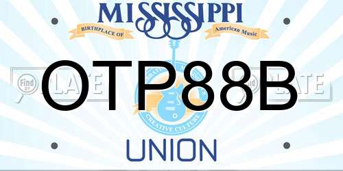 OTP88B Mississippi License Plate
