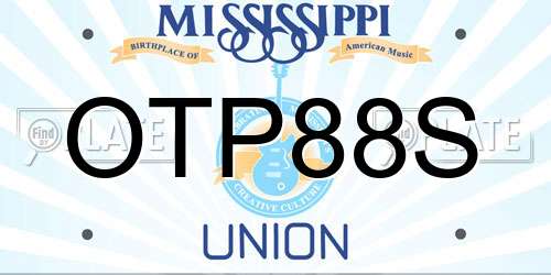OTP88S Mississippi License Plate