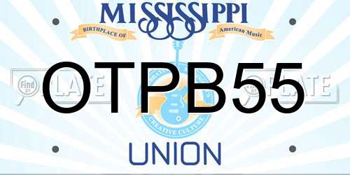 OTPB55 Mississippi License Plate