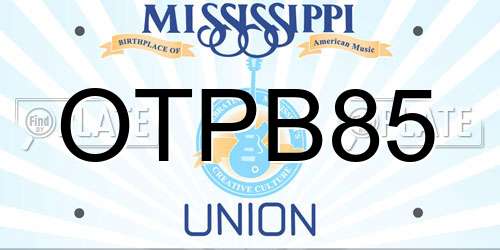 OTPB85 Mississippi License Plate