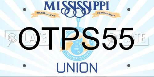 OTPS55 Mississippi License Plate