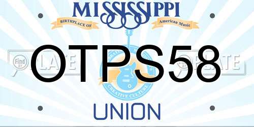 OTPS58 Mississippi License Plate