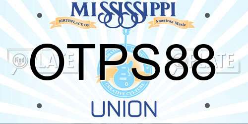 OTPS88 Mississippi License Plate