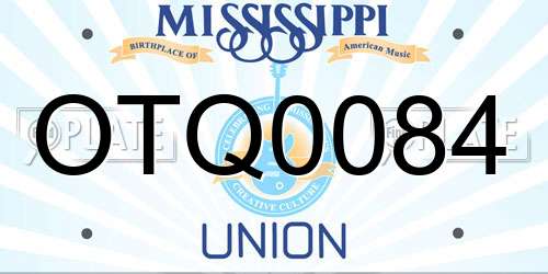 OTQ0084 Mississippi License Plate